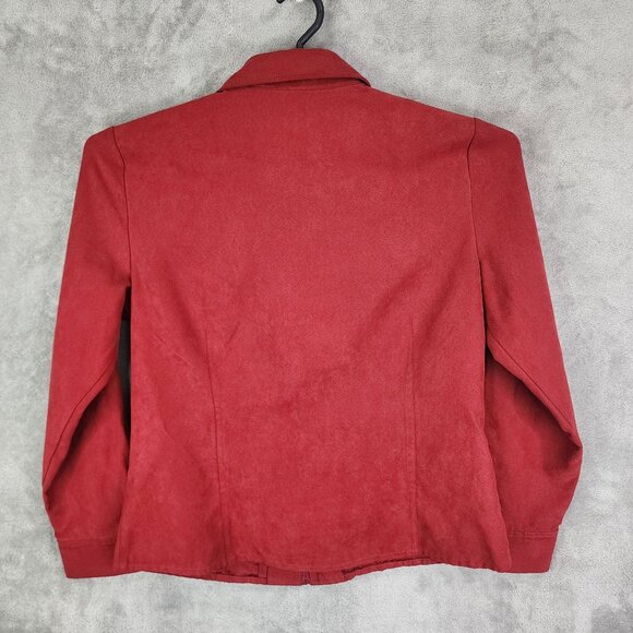 Womens Red Sonoma Life Style Jacket Full Zip100% Polyester Long Sleeve Size L - Picture 5 of 8